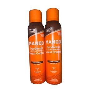 Mando Deodorant Extra Strength Sweat Control Dry Spray Cedar Grove 4.3oz 2 Pack